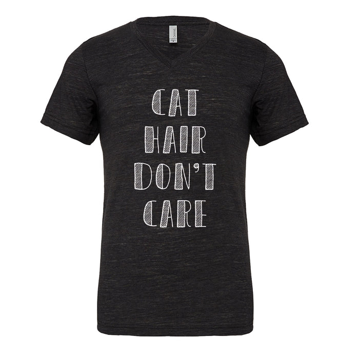 Mens Cat Hair Don’t Care Vneck T-shirt