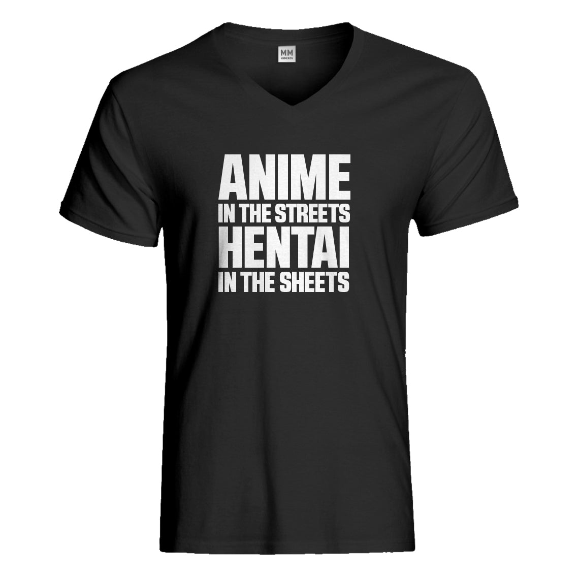Mens Anime in the Streets Vneck T-shirt