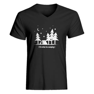 Mens I'd Rather be Camping V-Neck T-shirt