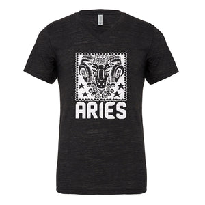 Mens Aries Zodiac Astrology Vneck T-shirt