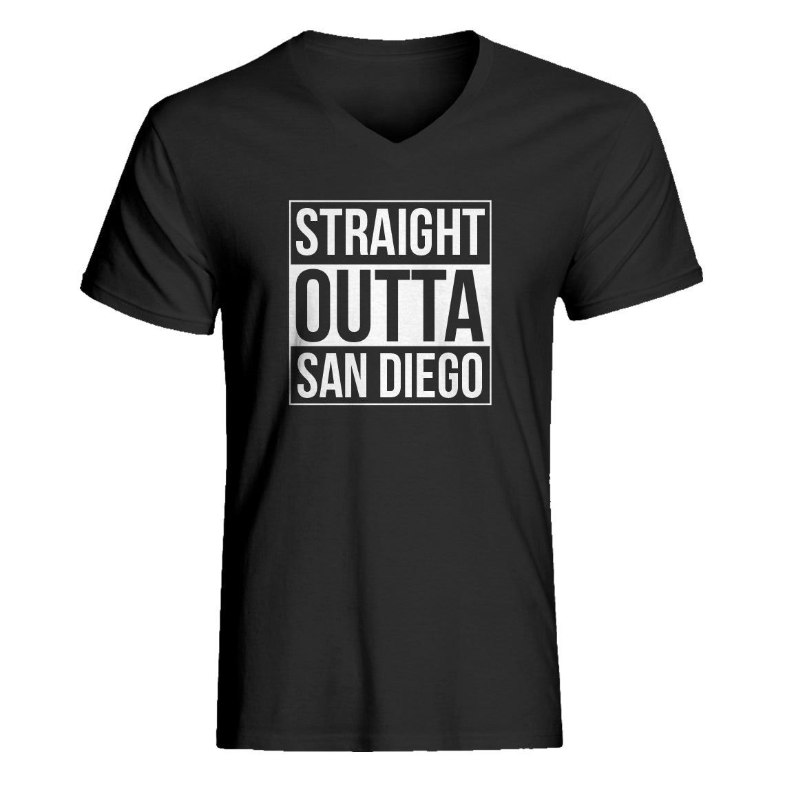 Mens Straight Outta San Diego V-Neck T-shirt
