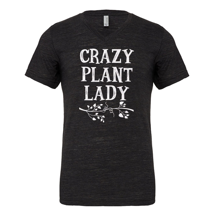 Mens Crazy Plant Lady Vneck T-shirt