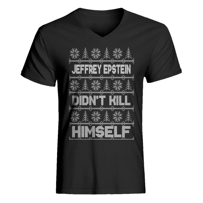 Mens Jeffrey Epstein Ugly Christmas Sweater V-Neck T-shirt