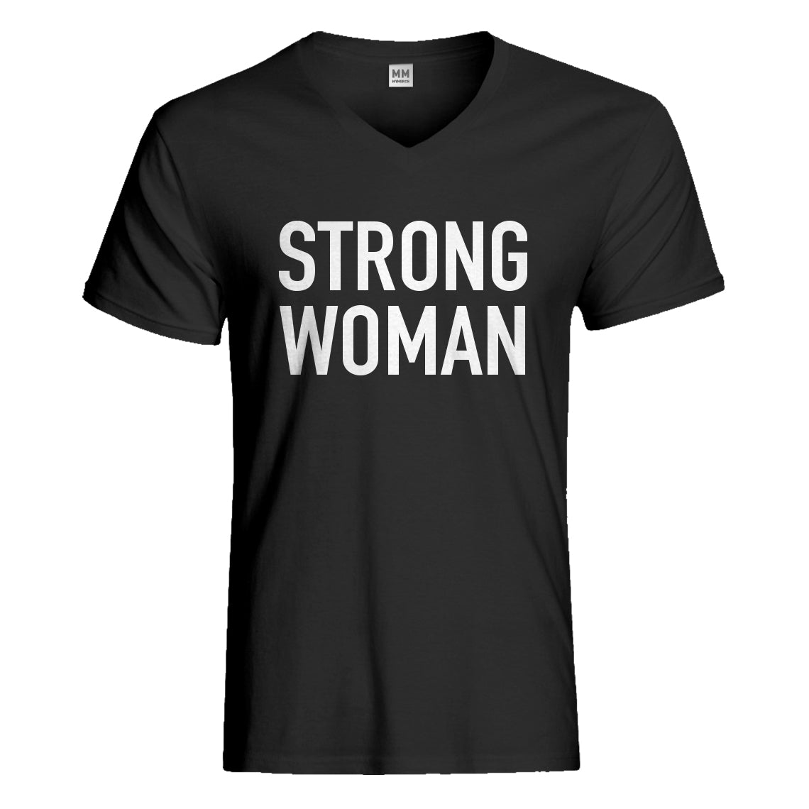 Mens Strong Woman Vneck T-shirt