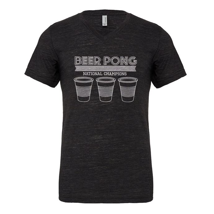 Mens Beer Pong National Champions Vneck T-shirt