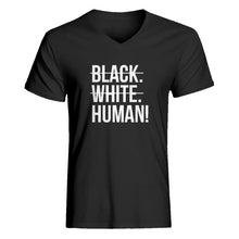 Mens Black. White. Human! V-Neck T-shirt