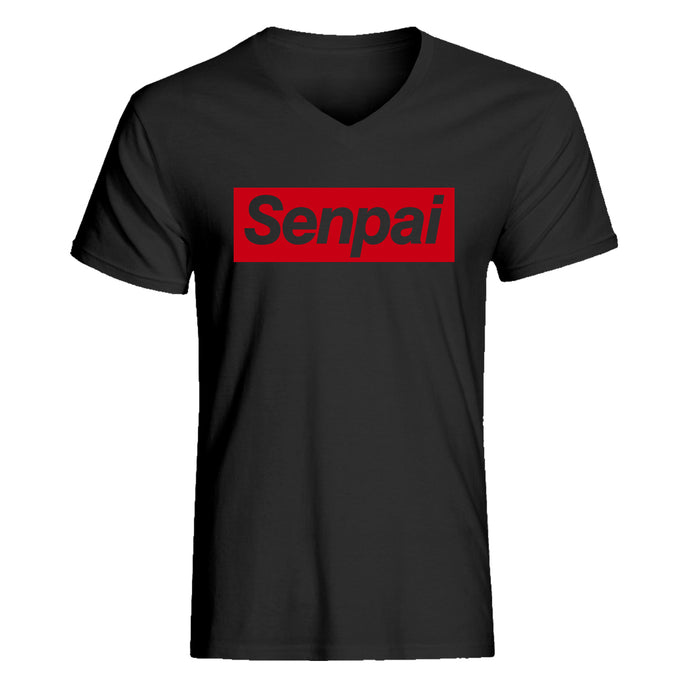 Mens Senpai Red V-Neck T-shirt