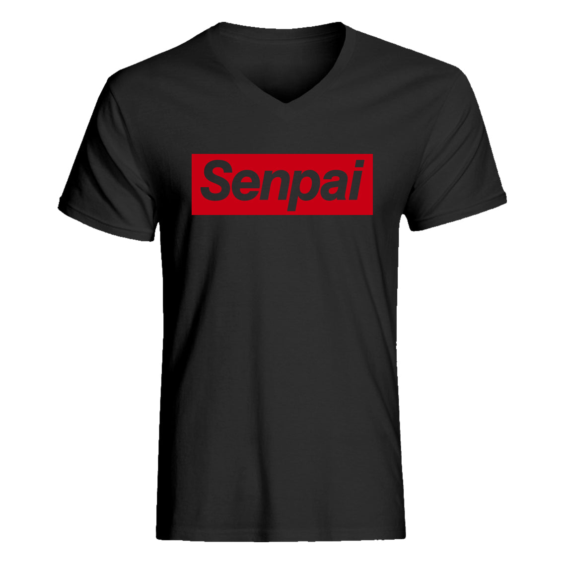 Mens Senpai Red V-Neck T-shirt