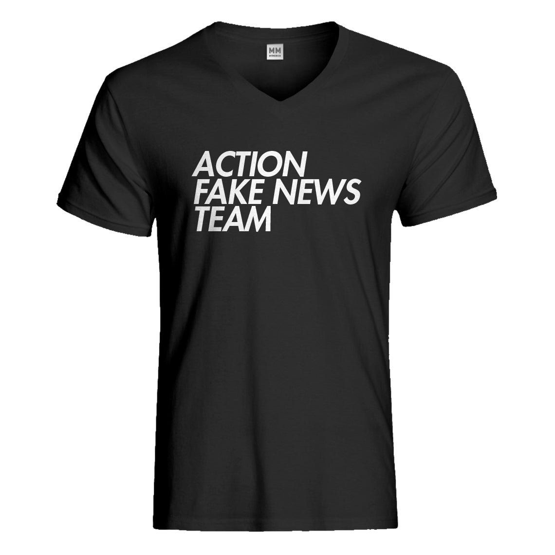 Mens Action Fake News Team Vneck T-shirt