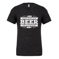 Mens Drink Good Beer with Good Friends Vneck T-shirt