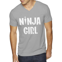 Mens Ninja Girl V-Neck T-shirt