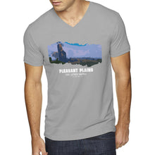 Mens Pleasant Plains Fine Lumber Sawmill V-Neck T-shirt