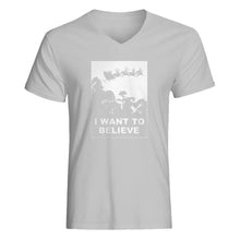 Mens I Want to Believe Santa V-Neck T-shirt