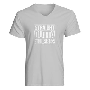 Mens Straight Outta Stimulus Checks V-Neck T-shirt