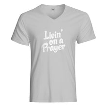 Mens Living on a Prayer Vneck T-shirt