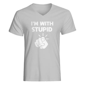 Mens I'm With Stupid You V-Neck T-shirt
