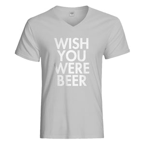 Mens Wish You Were Beer Vneck T-shirt