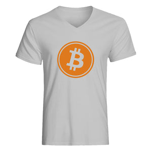 Mens Bitcoin Vneck T-shirt