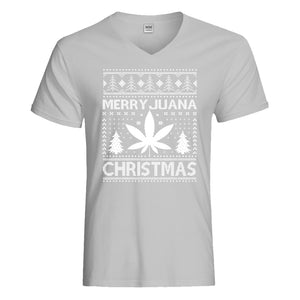 Mens MerryJuana Christmas Vneck T-shirt