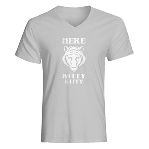 Mens Here Kitty Kitty V-Neck T-shirt