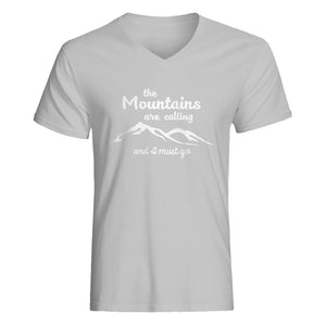 Mens The Mountains are Calling V-Neck T-shirt