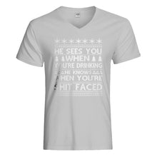Mens He Sees Your When You're Sleeping Vneck T-shirt