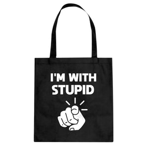 I'm With Stupid You Cotton Canvas Tote Bag