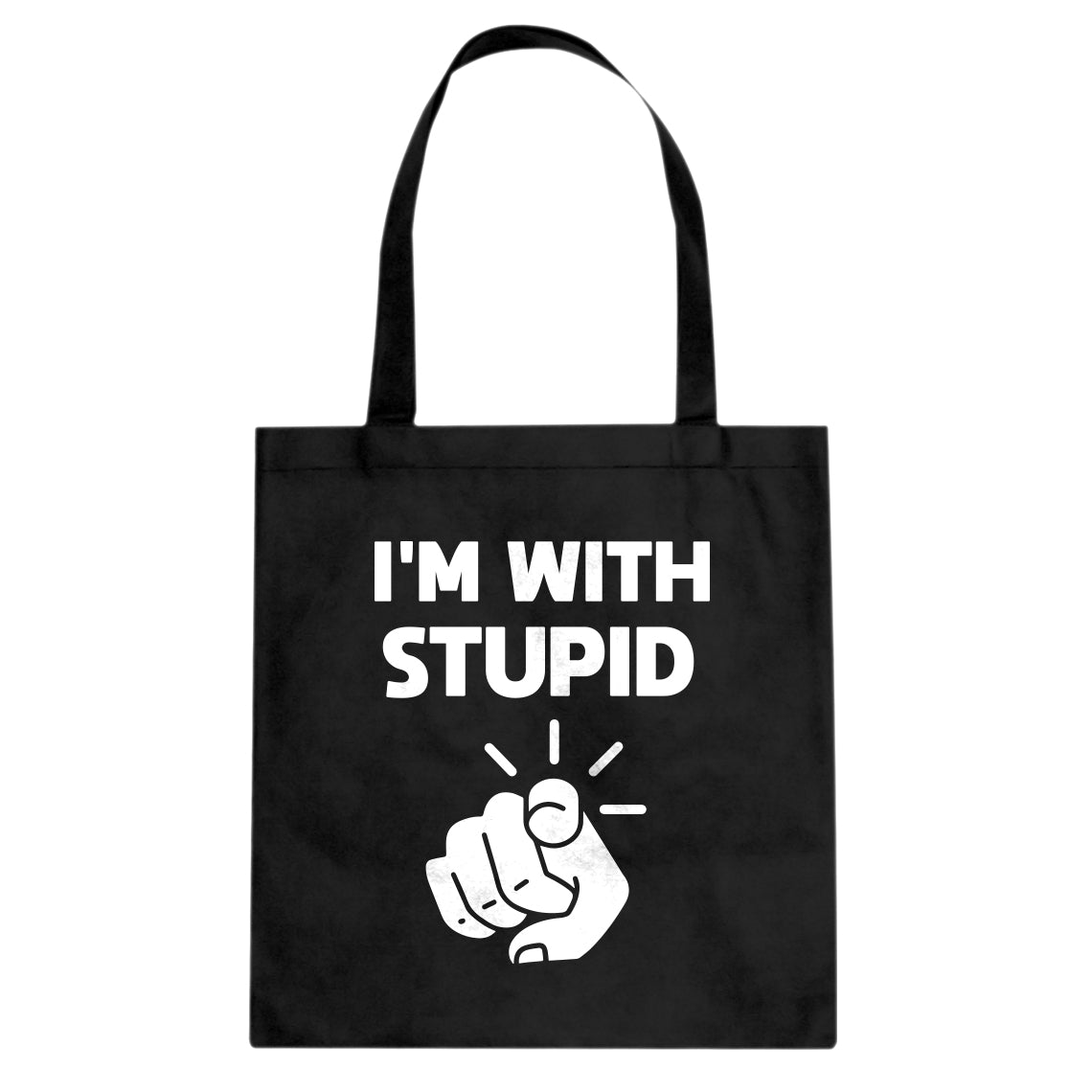 I'm With Stupid You Cotton Canvas Tote Bag