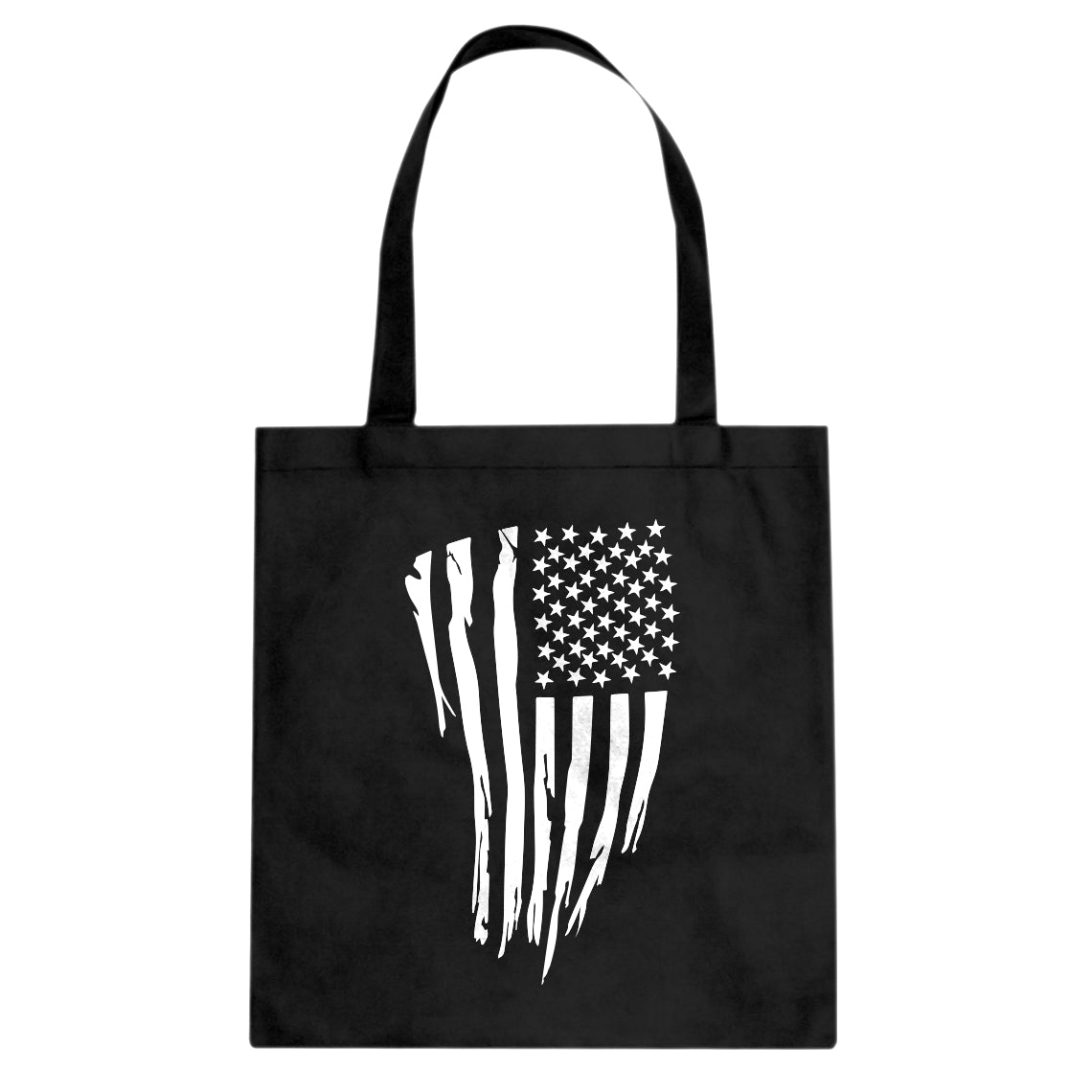 American Flag Vertical Cotton Canvas Tote Bag