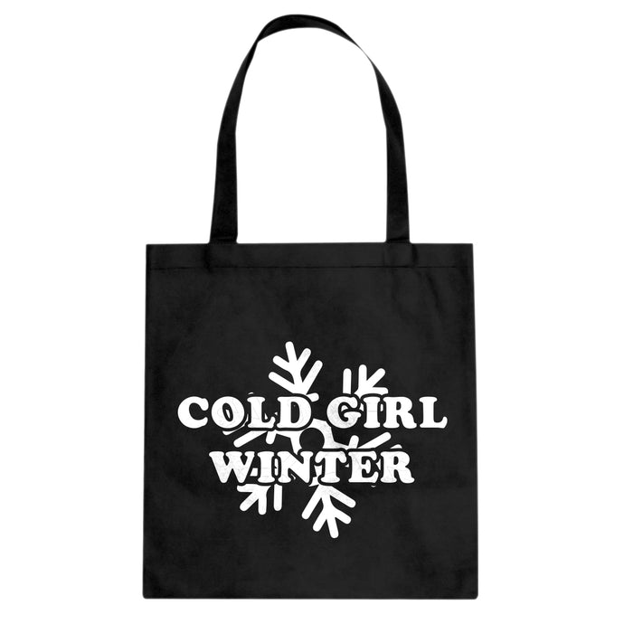 Cold Girl Winter Cotton Canvas Tote Bag