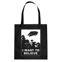 I Want to Believe Star Ship Cotton Canvas Tote Bag