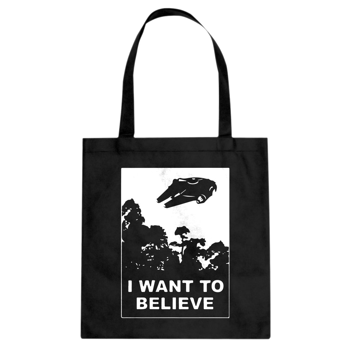 I Want to Believe Star Ship Cotton Canvas Tote Bag