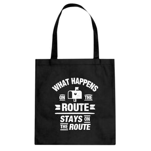 Tote What Happens on the Route Stays on the Route Canvas Tote Bag