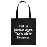 Junk Food Vegans Cotton Canvas Tote Bag