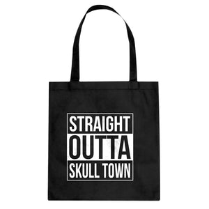 Straight Outta Skull Town Cotton Canvas Tote Bag
