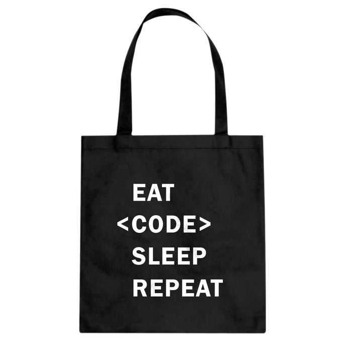 Tote Eat Code Sleep Repeat Canvas Tote Bag