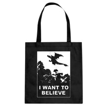 I Want to Believe Fire Dragon Cotton Canvas Tote Bag