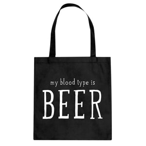 My Blood Type is Beer Cotton Canvas Tote Bag
