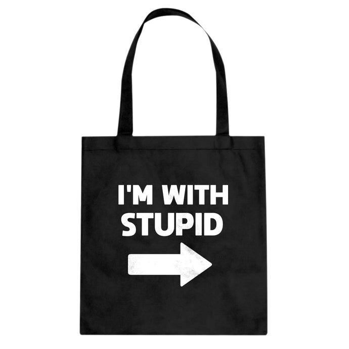 I'm With Stupid Right Cotton Canvas Tote Bag