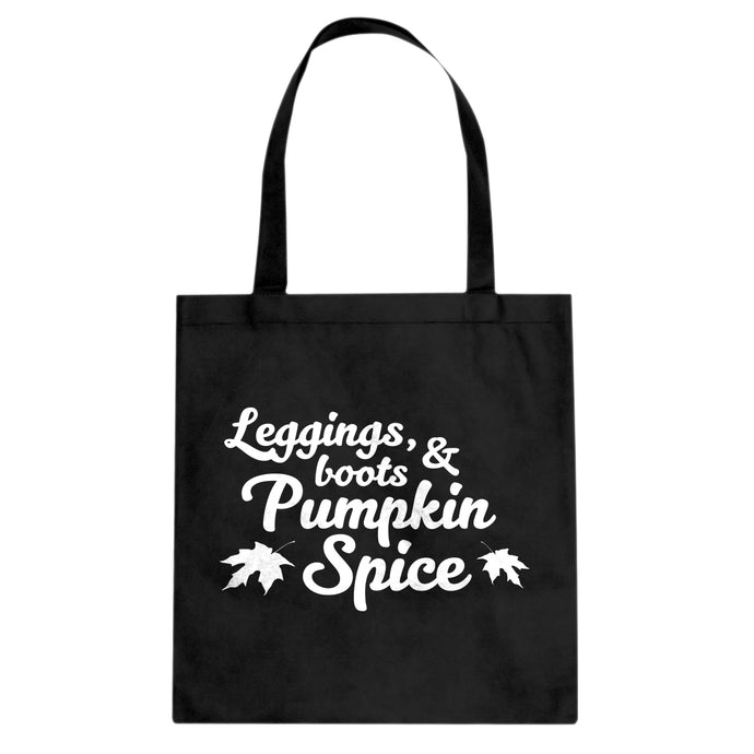 Leggings, Boots, and Pumpkin Spice Cotton Canvas Tote Bag