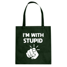 I'm With Stupid You Cotton Canvas Tote Bag