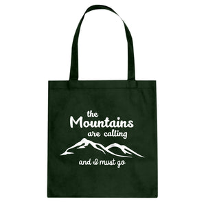 The Mountains are Calling Cotton Canvas Tote Bag