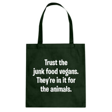 Junk Food Vegans Cotton Canvas Tote Bag
