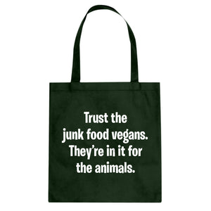 Junk Food Vegans Cotton Canvas Tote Bag