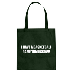 Basketball Game Tomorrow Cotton Canvas Tote Bag