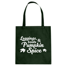 Leggings, Boots, and Pumpkin Spice Cotton Canvas Tote Bag