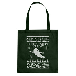 Tote Happy Human Holiday Canvas Tote Bag