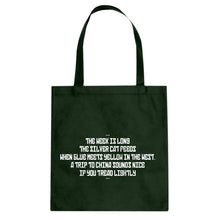 The Week is Long the Silver Cat Feeds Cotton Canvas Tote Bag