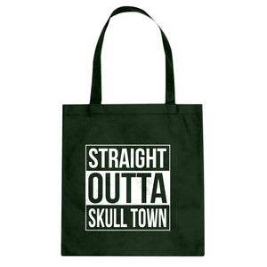 Straight Outta Skull Town Cotton Canvas Tote Bag