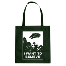 I Want to Believe Star Ship Cotton Canvas Tote Bag
